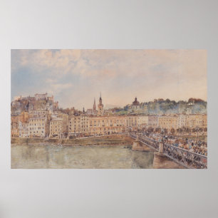 Poster Vista de Salzburgo (por Rudolf von Alt)
