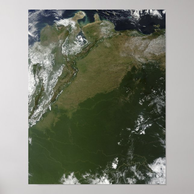 Pôster Vista de satélite da Colúmbia Oriental (Frente)