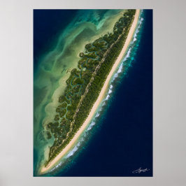 Poster Vista de Satélite da Lagoa de Mangue da Ilha Barre