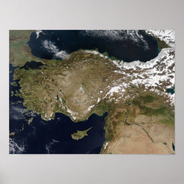 Pôster Vista de satélite da Turquia (Frente)