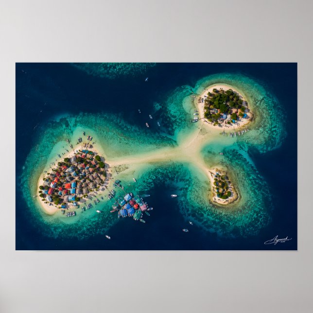 Poster Vista de Satélite de Ilhotas de Barra de Areia de  (Frente)