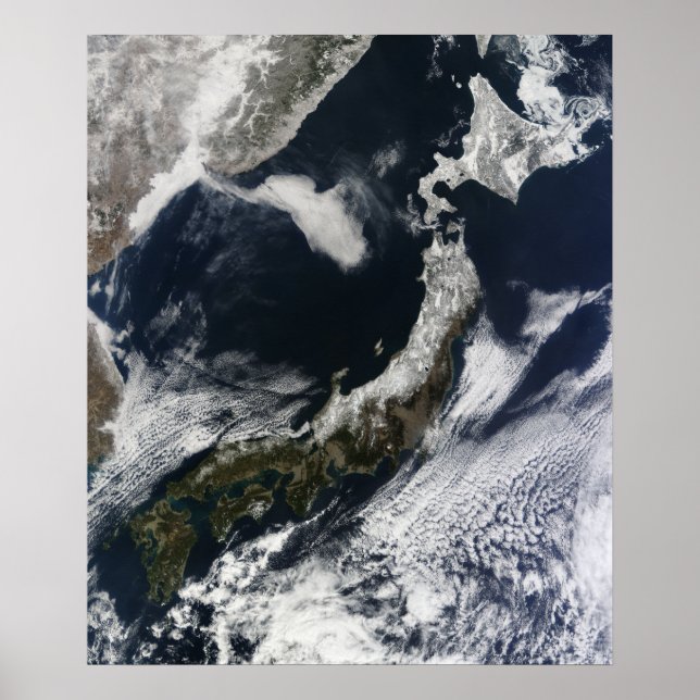 Pôster Vista de satélite do Japão (Frente)