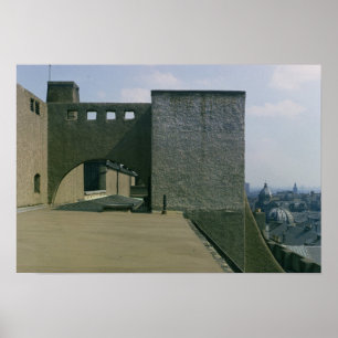 Pôster Vista de um arco de telhado a oeste, construído en