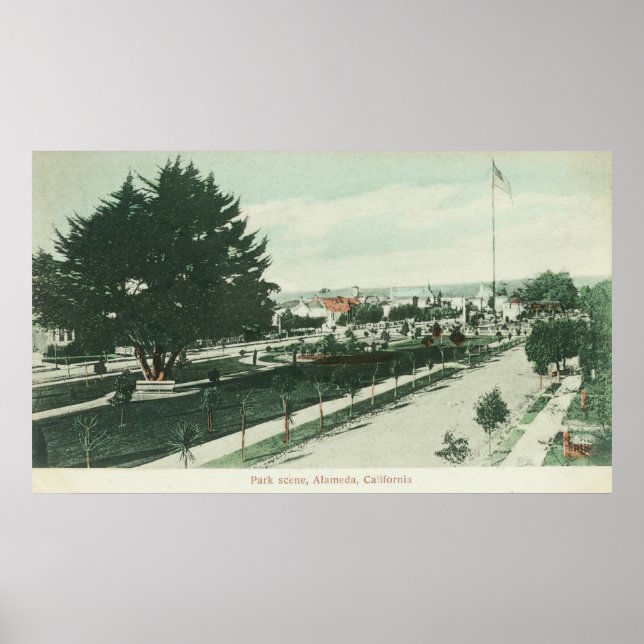 Pôster Vista de um City ParkAlameda, CA (Frente)