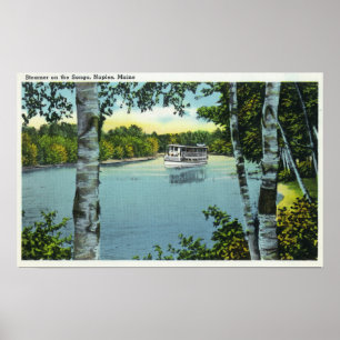 Poster Vista de um Navio a vapor no rio Songo