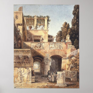 Pôster Vista de uma casa romana 1792