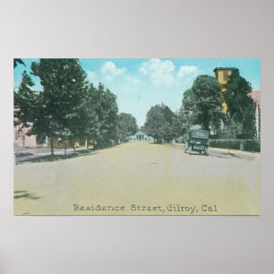 Pôster Vista de uma residência StreetGilroy, CA