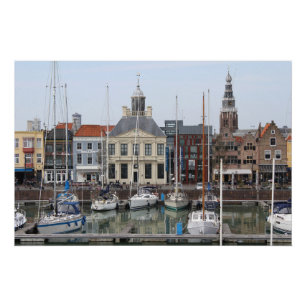 Pôster Vista de Vissershaven, Vlissingen, Holanda