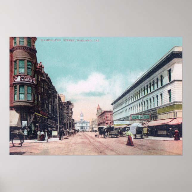 Poster Vista de Washington StreetOakland, CA (Frente)