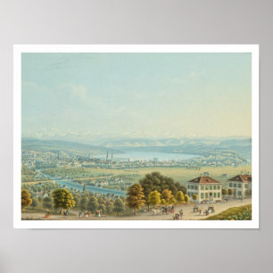 Poster Vista de Zurique, c.1840 (w/c)