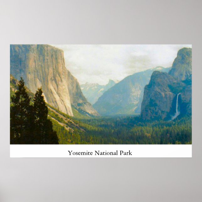 Pôster Vista Diferente do Parque Nacional Yosemite (Frente)