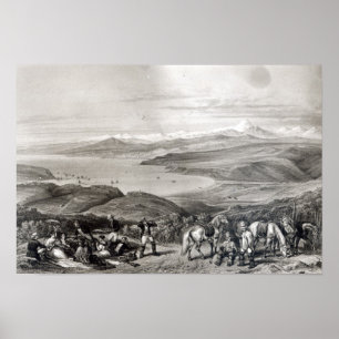 Pôster Vista distante do vulcão de Aconcagua