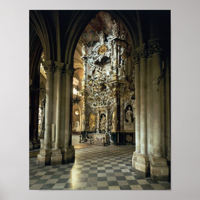 Pôster Vista do altar e do "Transparente", c.1720 (Frente)