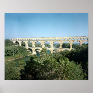 Pôster Vista do aqueduto romano, c.19 construído BC