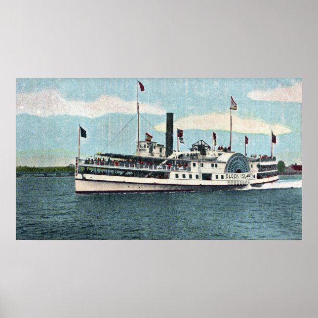 Poster Vista do Bloco Island Ferry (Frente)