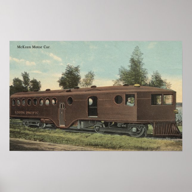 Poster Vista do Carro Motor McKeen da Union Pacific Railr (Frente)