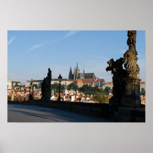 Poster Vista do Castelo da Ponte Charles em Praga