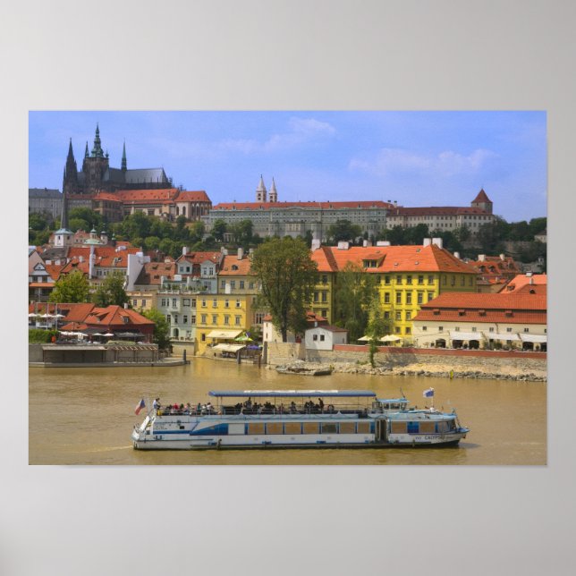 Pôster Vista do Castelo de Praga e da cidade de Vltava (Frente)