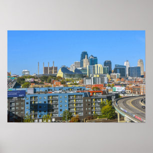 Poster Vista do Centro de Kansas City, Missouri