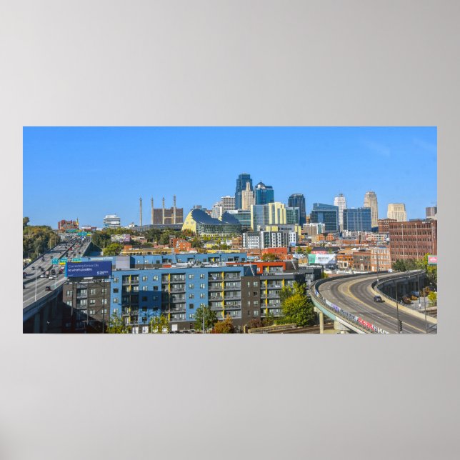 Poster Vista do Centro de Kansas City, Missouri (Frente)