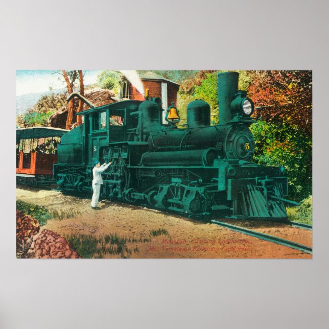 Poster Vista do comboio ferroviário do Monte Tamalpais (Frente)