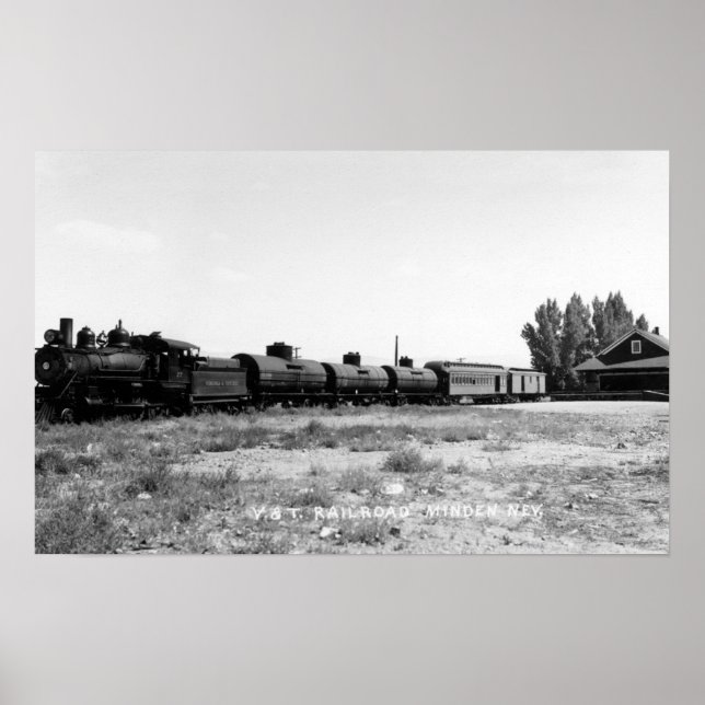 Poster Vista do comboio ferroviário Virgínia & Truckee (Frente)