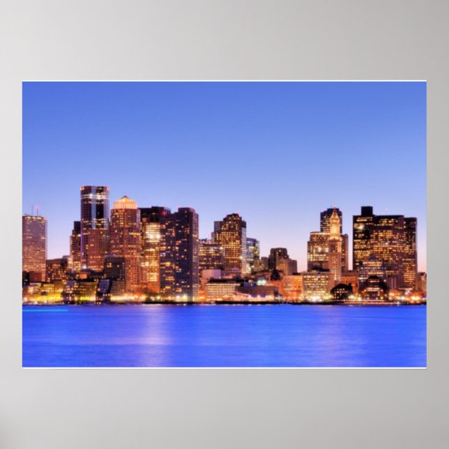 Pôster Vista do Distrito Financeiro de Boston centro (Frente)