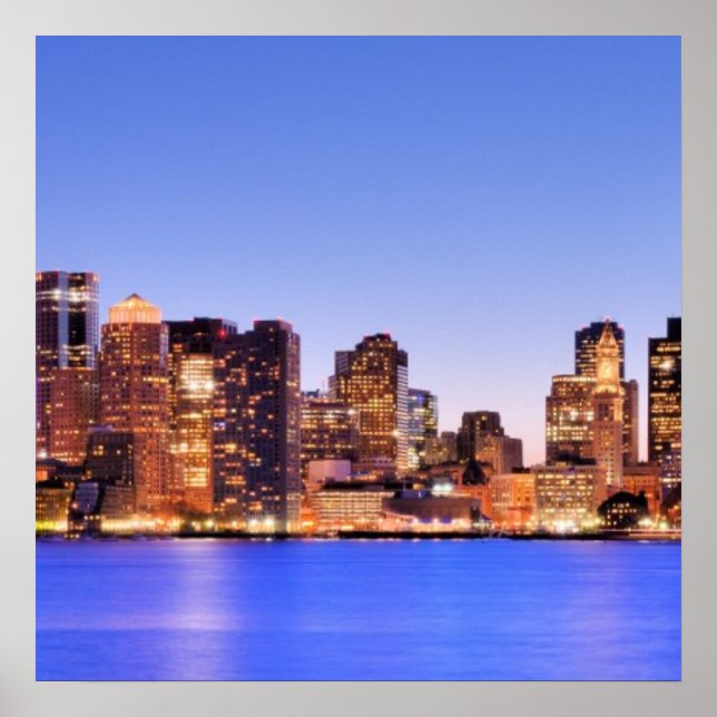 Poster Vista do Distrito Financeiro de Boston centro (Frente)