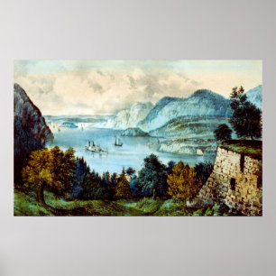 Poster Vista do forte Putnam - West Point o Rio Hudson