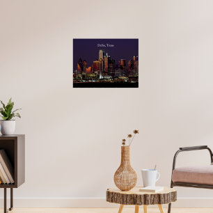 Poster vista do horizonte de Dallas, Texas,