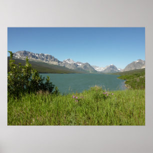 Poster Vista do Lago Swiftcurrent no Parque Nacional Glac