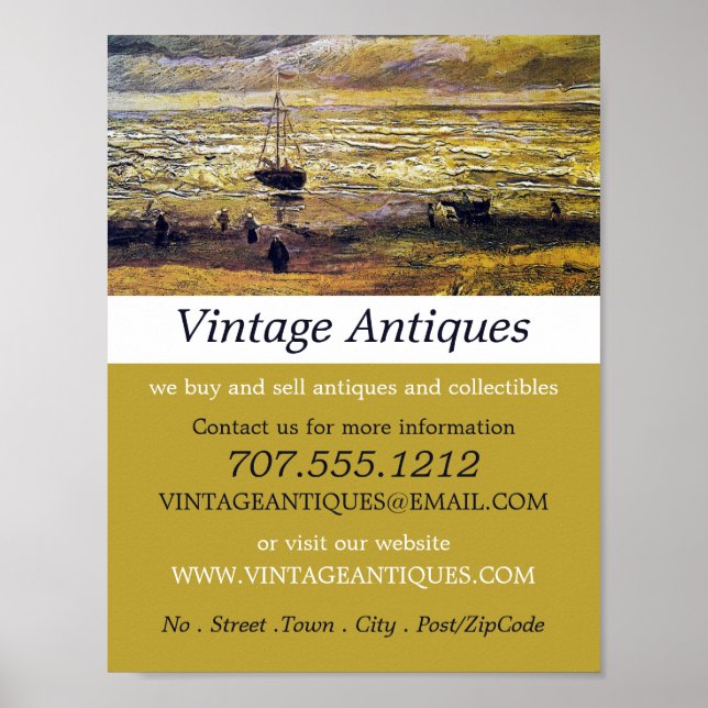 Poster Vista Do Mar Em Scheveningen, Loja Antica (Frente)