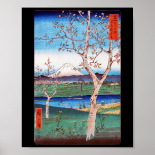 Poster Vista do Monte Fuji e da Cherry Blossoms, Hiroshig