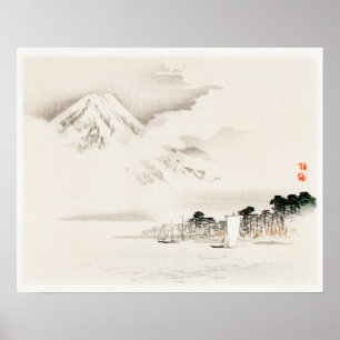 Poster Vista do Monte Fuji por Kōno Bairei (1844-1895)