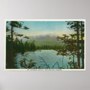 Poster Vista do Monte Katahdin, o Pico mais Loftiest no M