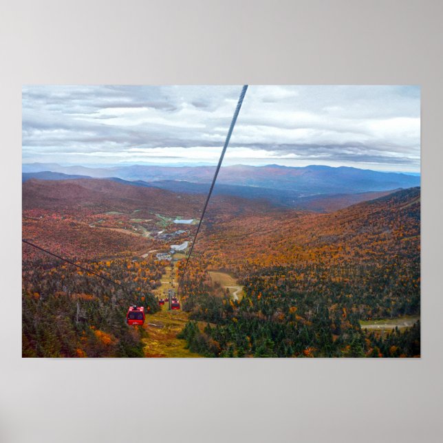 Poster Vista do Monte Mansfield, Vermont, no outono (Frente)
