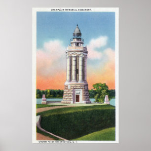 Poster Vista do monumento do memorial de Champlain