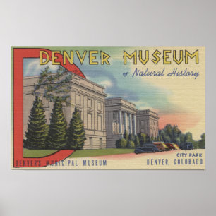 Pôster Vista do museu de Denver da história natural