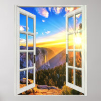 Vista do nascer do sol na montanha Trompe l'oeil J