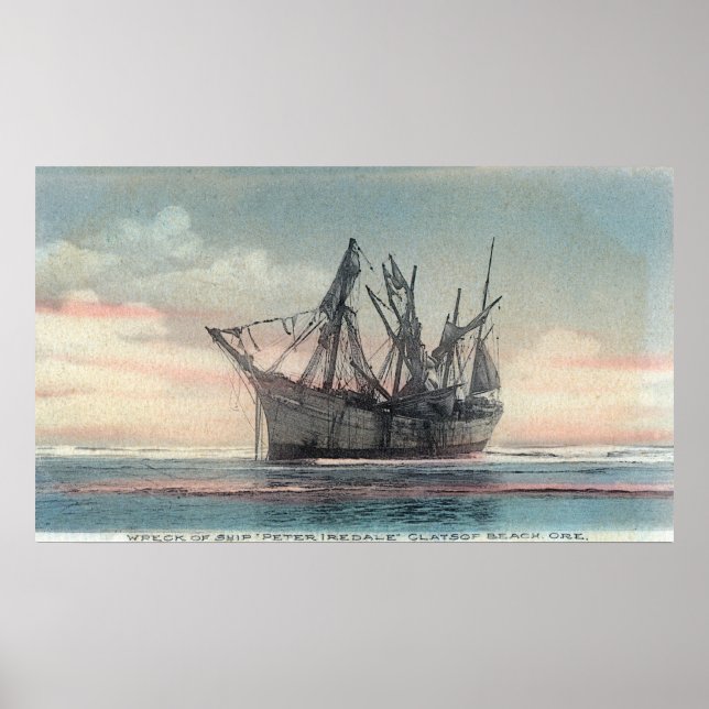Poster Vista do naufrágio de Peter Iredale (Frente)
