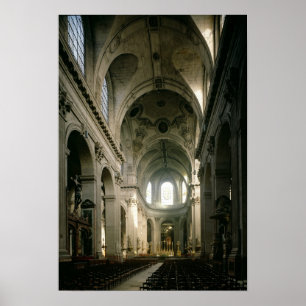 Pôster Vista do nave para o coro, construída