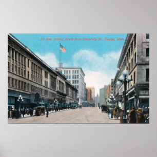 Pôster Vista do norte da ?a avenida da rua da