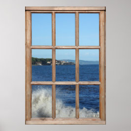 Pôster Vista do Oceano a partir de uma Janela com Espadil