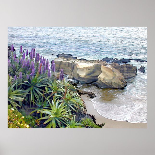 Poster Vista do Oceano de Cliffside (Frente)