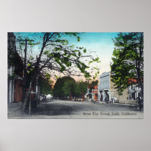 Poster Vista do olmo ocidental StreetLodi, CA