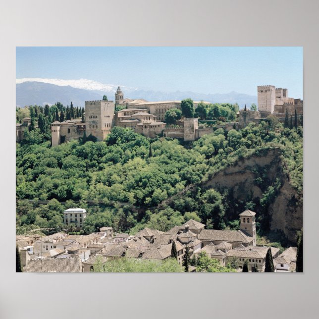 Pôster Vista do Palácio de Alhambra (Frente)