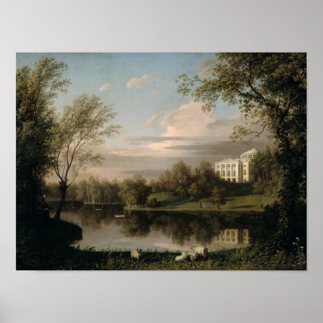 Poster Vista do Palácio de Pavlovsk, c.1800 (Frente)