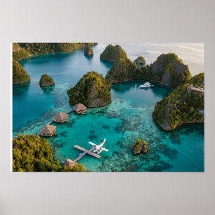 Poster Vista do Paraíso das Ilhas Raja Ampat Piaynemo Art