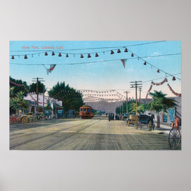 Pôster Vista do Parque Idora de StreetOakland, CA (Frente)