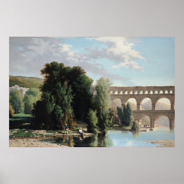 Pôster Vista do Pont du Gard, 1859 (Frente)